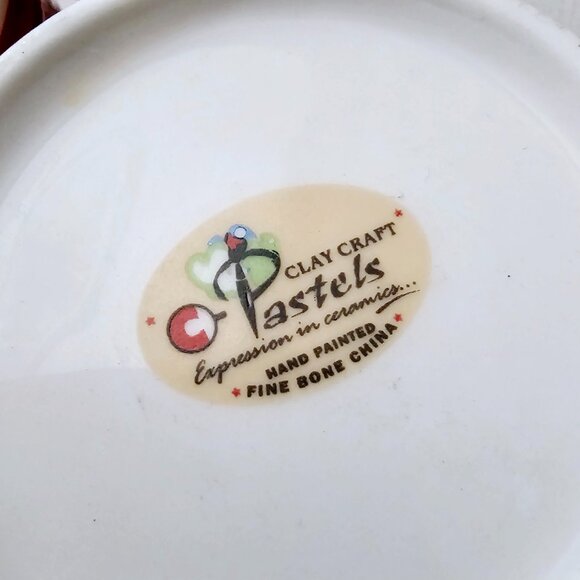 Set 3 - Clay Craft Pastels Floral bone china Espresso Tea Cup Small Orange Mug E - Picture 6 of 8